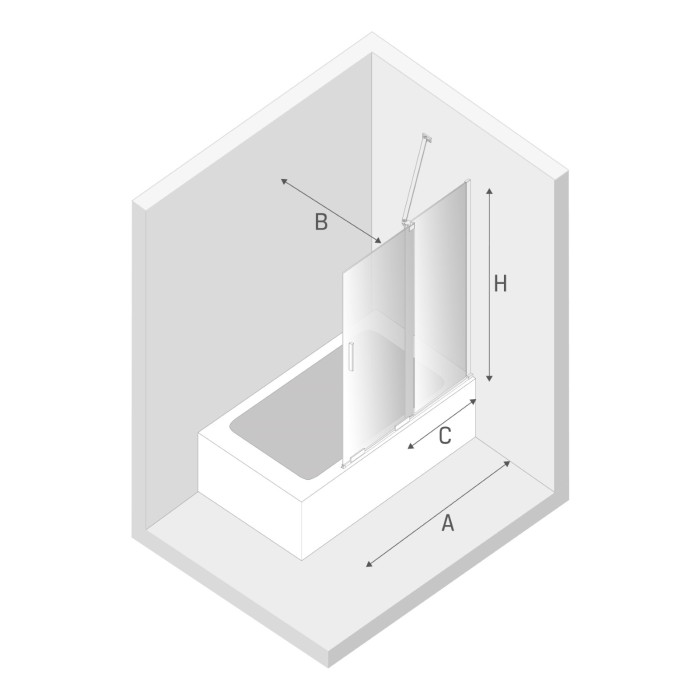 Шторка для ванны 160x150, New trendy Smart gold brushed, брашированное золото арт. EXK-7793-WU