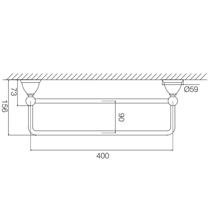Fima Carlo Frattini полотенцедержатель-двойной 30см, подвесной, style, хром арт. f6041/40cr