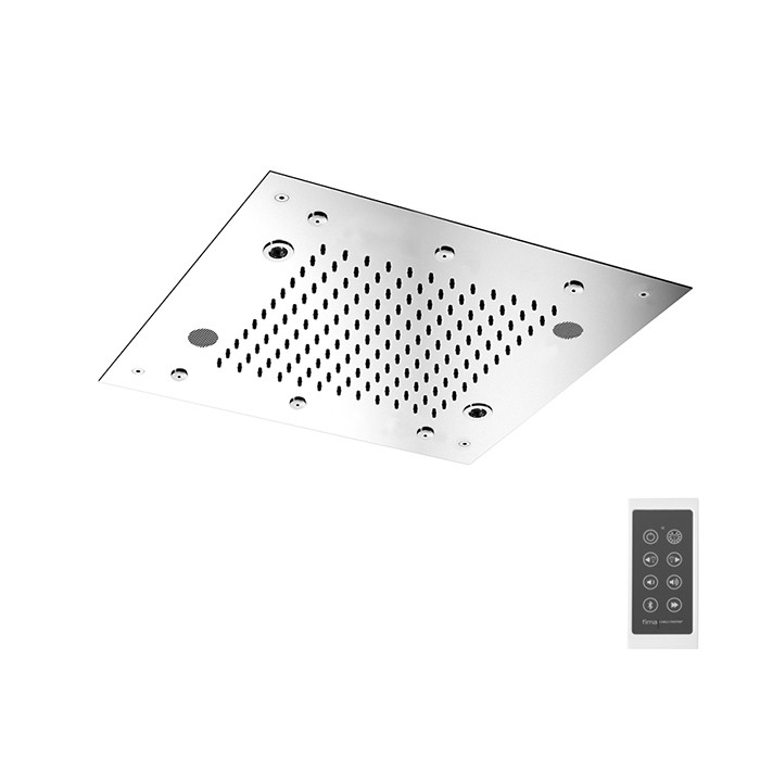 Fima Carlo Frattini верхний душ harmonia 500x500 мм., встраиваемый, 2 режима: дождь, 6 форсунок; bluetooth, хромотерапия led wellness, хром арт. f2902cr