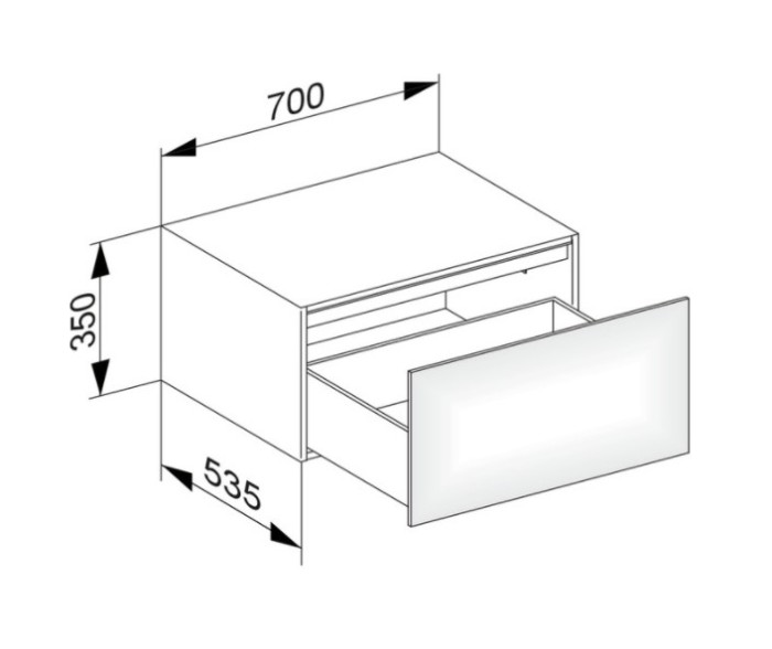 Keuco тумба боковая подвесная с одним выдвижным фронтом, edition 11, трюфель арт. 31322 370000