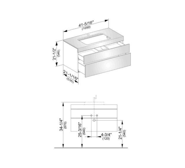 Keuco тумба подвесная под раковину с отверстием под смеситель, с двумя выдвижными фронтами, edition 400, белый арт. 31572 380100