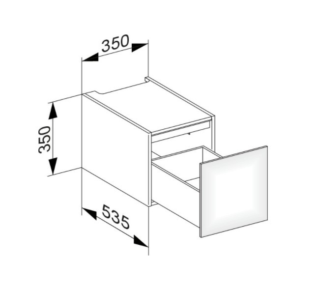 Keuco модуль нижнего шкафа для встройки снизу, с одним выдвижным ящиком, edition 11, трюфель арт. 31310 370000