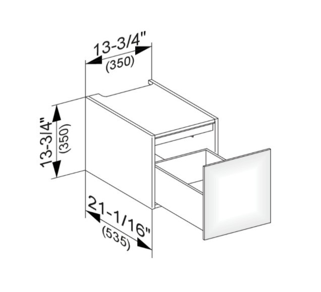 Keuco модуль нижнего шкафа для встройки снизу, с одним выдвижным ящиком, edition 11, трюфель арт. 31310 370000