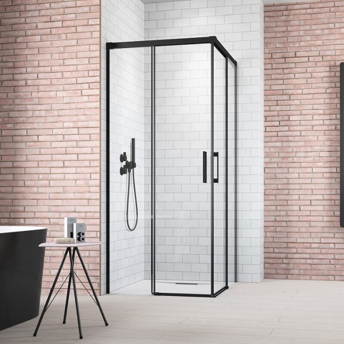 Radaway душевая дверь black kdd 80 l профиль черный стекло прозрачное, Idea - 387061-54-01L