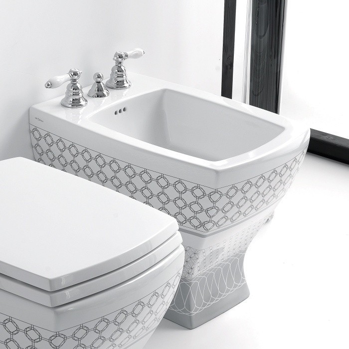 ArtCeram биде (напольное), mrs.patternjz04 jazz цвет: белый