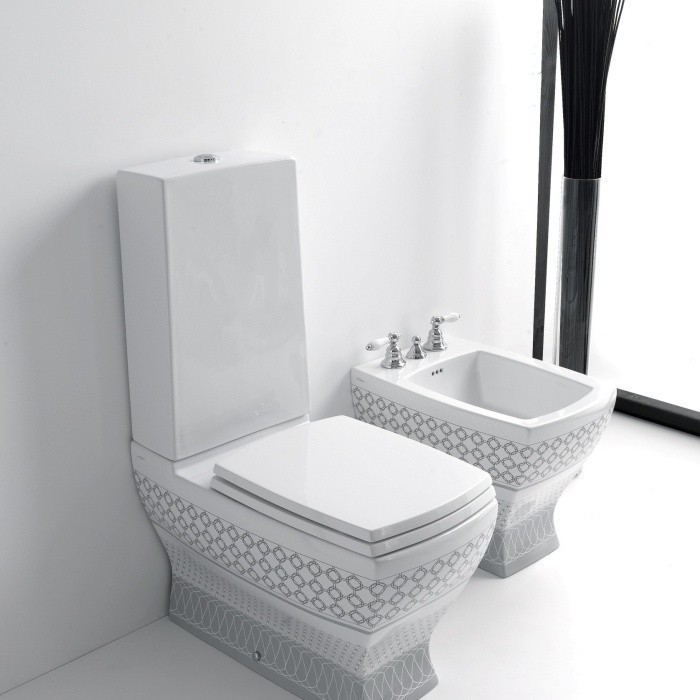 ArtCeram биде (напольное), mrs.patternjz04 jazz цвет: белый