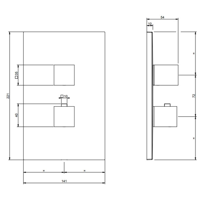 Gessi Смеситель для душа, встраиваемый, термостатический, подключение на 3/4”, Rettangolo, 20182#299 цвет: black xl