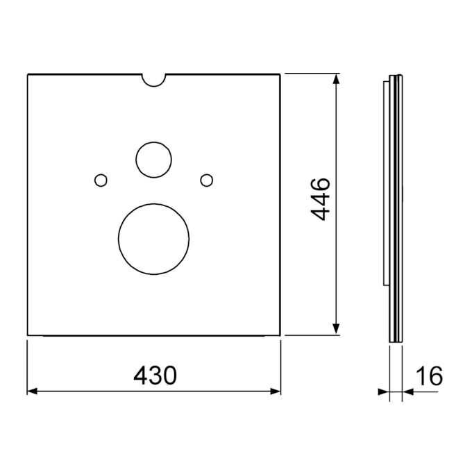 TECE нижняя панель для установки унитаза с крышкой - биде, lux - 9650102