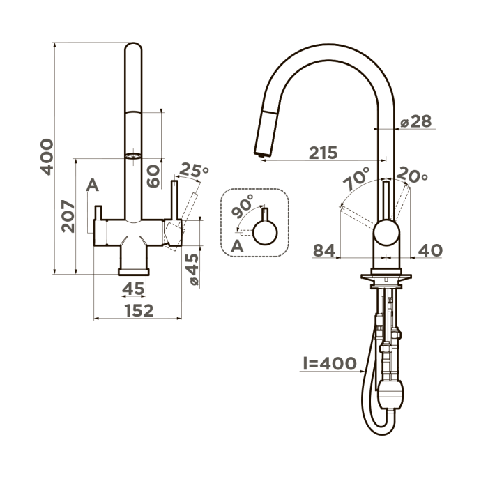 Omoikiri смеситель для кухни Akita-S-LG латунь/светлое золото арт. 4994350