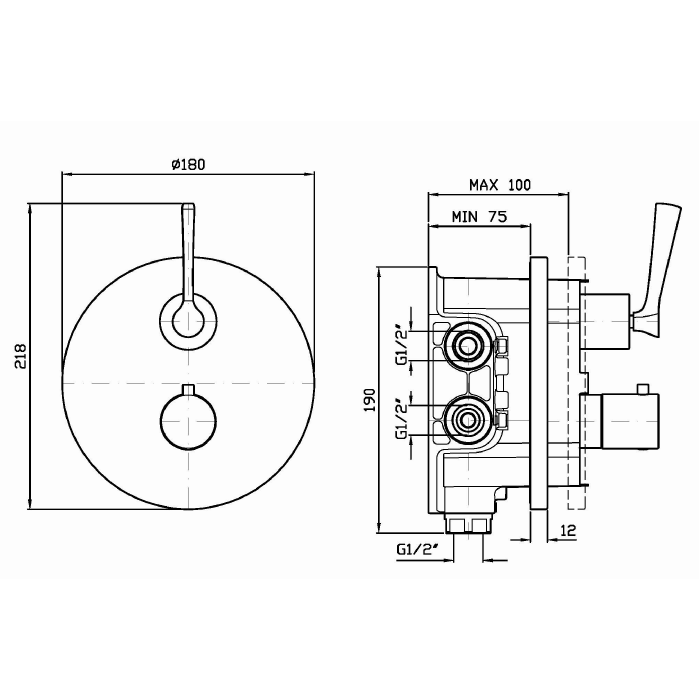 Zucchetti встроенный термостатический смеситель с запорным клапаном для zetasystem, bellagio, хром арт. zb2800