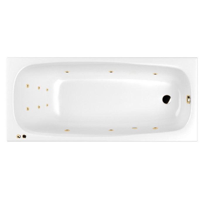 Встраиваемая ванна slim 180x80 line, Whitecross Layla, золото арт. 0122.180080.100.LINE.GL