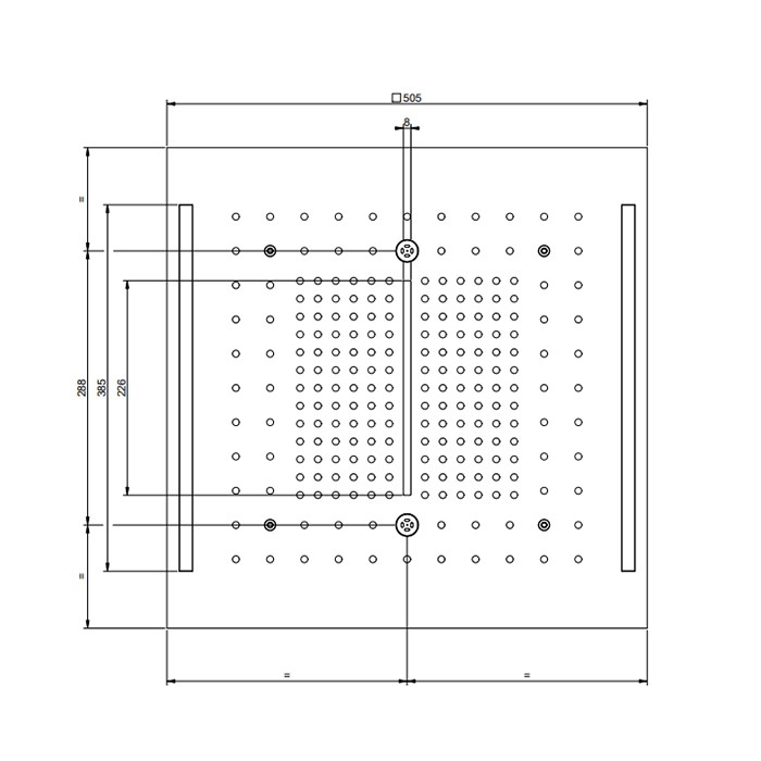 Gessi Верхний душ 50х50см., потолочный, 3 режима, хромотерапия, Colour, 57977#707 цвет: black metal brushed pvd