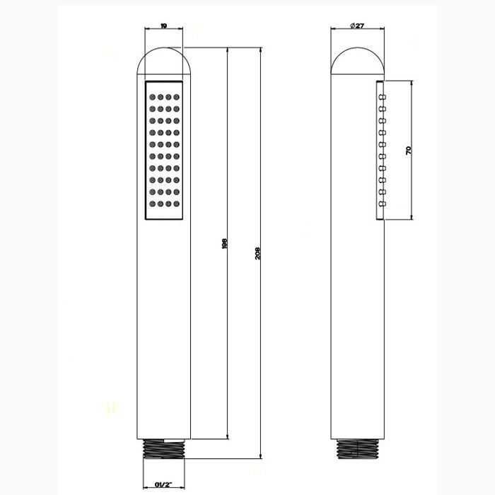 Gessi Душевая лейка с защитой от известкового налёта, Goccia, 33754#031 цвет: хром