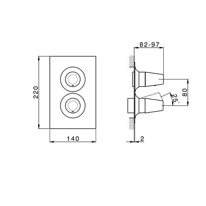 Cisal смеситель для ванны - внешняя часть vi00220040 vita cisal, цвет: чёрный матовый