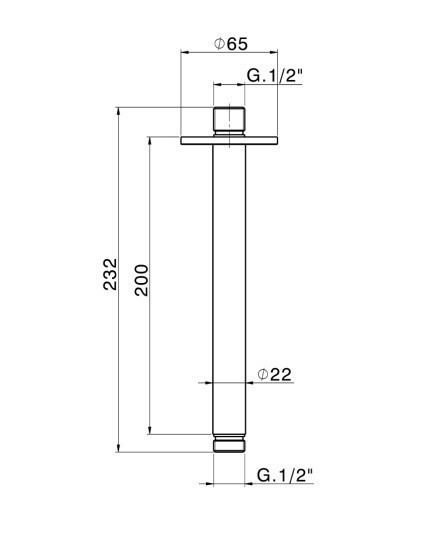 Cisal кронштейн для верхнего душа 200 мм ds013561d1 xion cisal, цвет: нержавеющая сталь