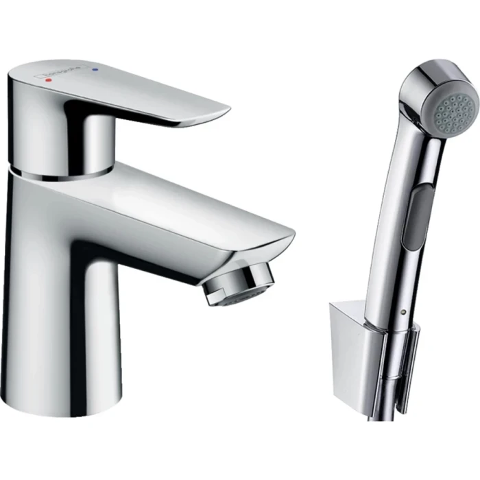 Hansgrohe смеситель для раковины с донным клапаном с гигиеническим душем, Talis E, хром арт. 71729000