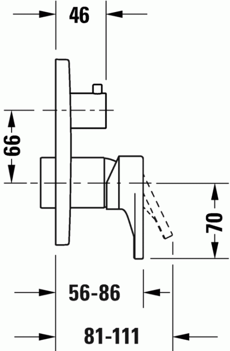 Duravit внешняя часть смесителя для душа диаметр 170 мм, tulum, tu4210012010 цвет: хром