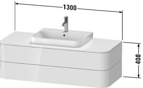 Duravit тумба подвесная для консоли plus, happy d.2 plus, hp497202222 цвет: белый глянцевый