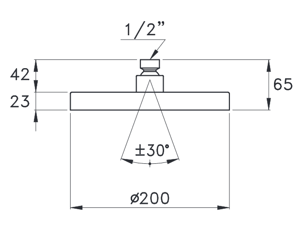 Stella верхний душ, sirius 316a-200, арт. un03005au00