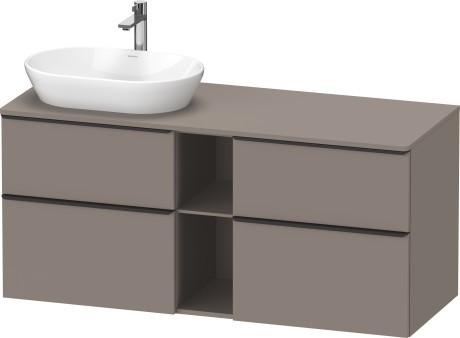 Duravit тумба подвесная под раковину слева 1400 мм х 550 мм, d-neo, de4970l4343 цвет: базальт матовый