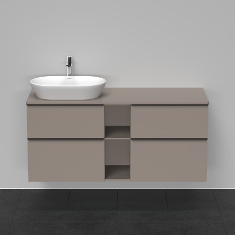 Duravit тумба подвесная под раковину слева 1400 мм х 550 мм, d-neo, de4970l4343 цвет: базальт матовый