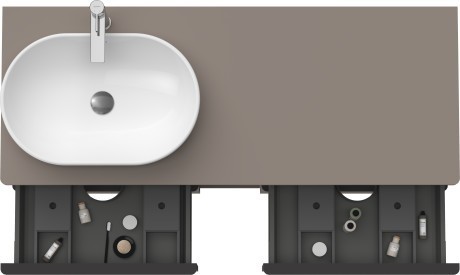 Duravit тумба подвесная под раковину слева 1400 мм х 550 мм, d-neo, de4970l4343 цвет: базальт матовый