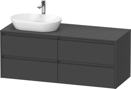 Duravit тумба подвесная под раковину слева 550 мм х 1400 мм х 568 мм, ketho.2, k24898l49490000 цвет: графит матовый