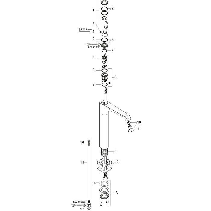 AXOR смеситель для раковины, Citterio E, черный арт. 36104340