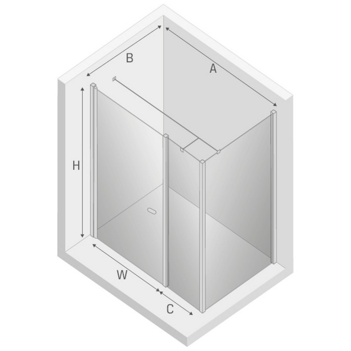 Душевое ограждение 100x70x195, New trendy New soleo chrome, хром арт. K-0631