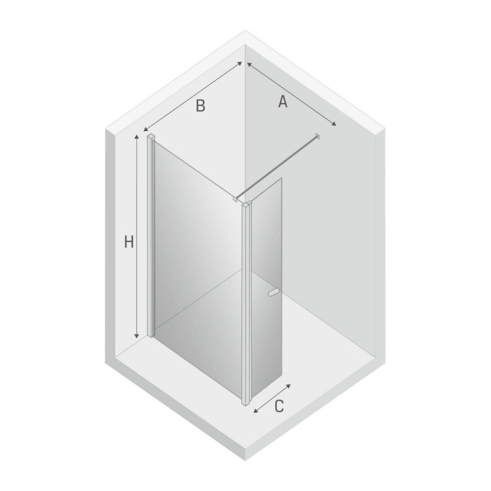 Душевое ограждение 110x195, New trendy New soleo black, черный арт. K-0786