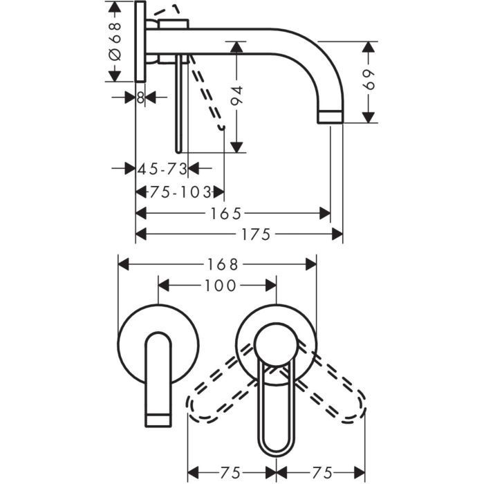 AXOR смеситель для раковины, Uno, хром арт. 38121000
