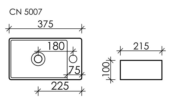 Ceramicanova раковина подвесная element, cn5007 цвет: белый