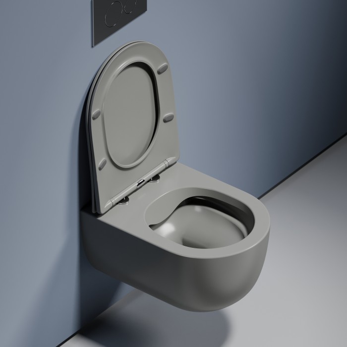 Ceramicanova подвесной унитаз modena, cn6063mh цвет: серый