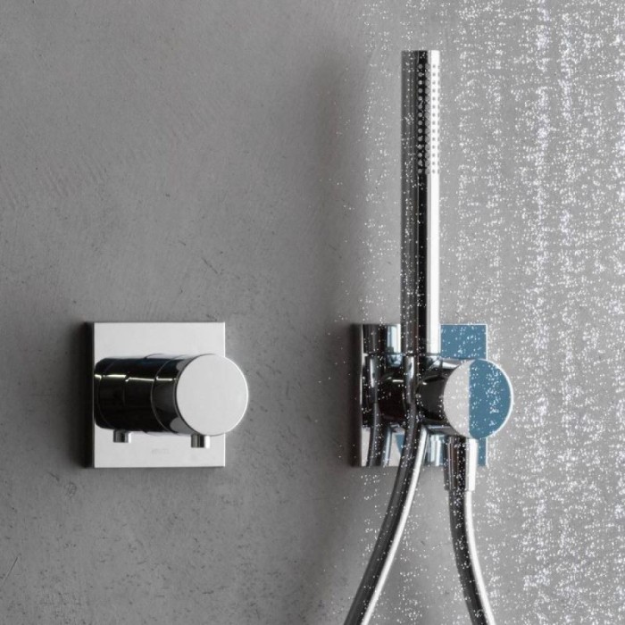 Keuco шланговое подсоединение с держателем для лейки с квадратной розеткой, ixmo, черный матовый арт. 59592 370002