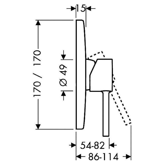 AXOR смеситель для душа, Starck, хром арт. 10616000