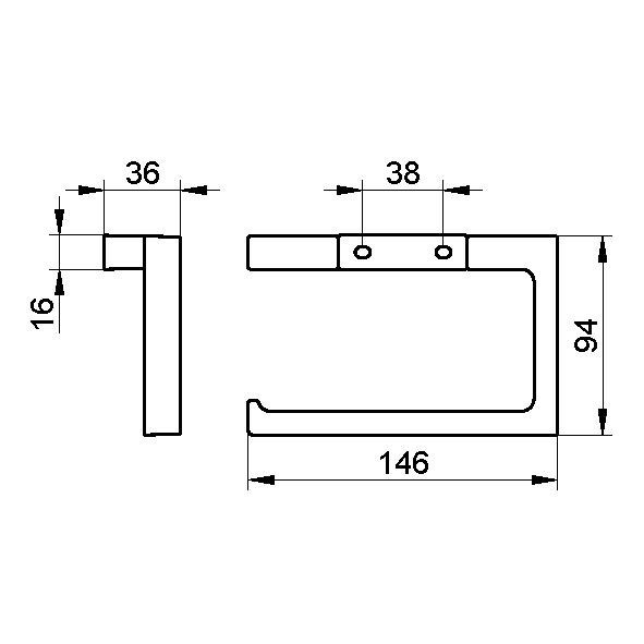 Keuco держатель туалетной бумаги шлифованный, edition 11, шлифованный чёрный хром арт. 11162 130000