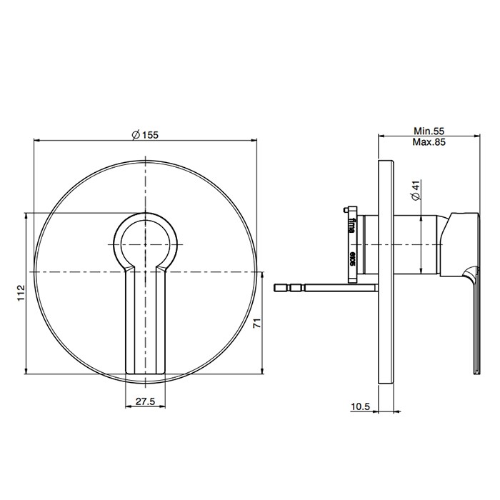 Fima Carlo Frattini смеситель для душа, встраиваемый, без внутр. части, mast, хром арт. f3139x1cr