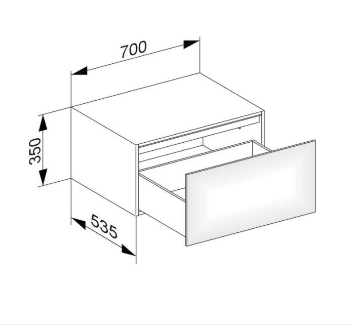 Keuco тумба боковая подвесная с одним выдвижным фронтом, edition 11, белый арт. 31322 210000