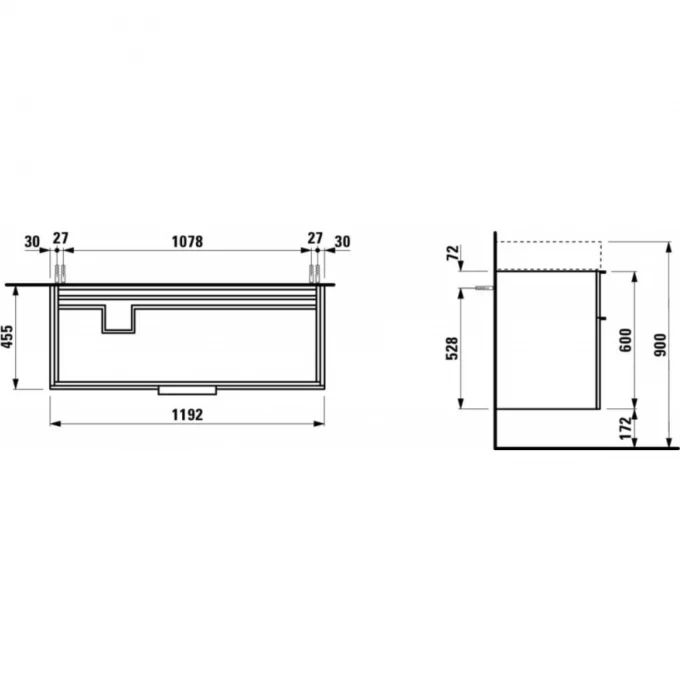 LAUFEN тумба с двумя ящиками, KARTELL - 4.0764.2.033.634.1