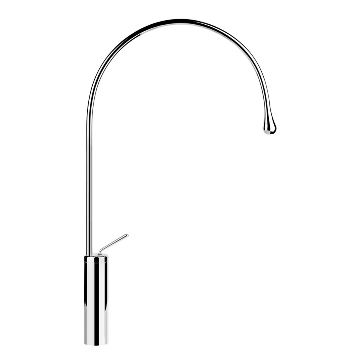 Gessi Смеситель для раковины на 1 отверстие, высокий, излив 387мм R=197, Goccia, 33610#031 цвет: хром