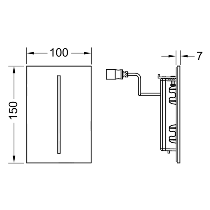 TECE электронная панель смыва писсуара, питание от сети 230 в, белый глянцевый, filo filo-solid - 9242032