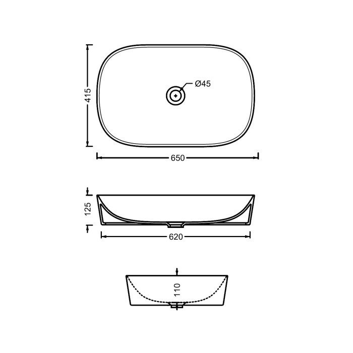 ArtCeram раковина (накладная), ghl002 03 00 ghost цвет: черный глянцевый