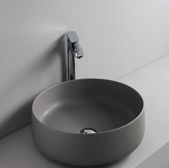 Раковина накладная d42 см, grigio oliva/покрытие Saniglaze, Art Ceram Cognac арт. COL001 15 34