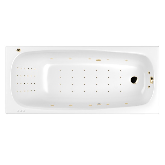 Встраиваемая ванна slim 180x80 nano, Whitecross Layla, золото арт. 0122.180080.100.NANO.GL