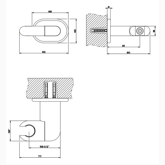 Gessi Держатель душевой лейки поворотный, Goccia, 33760#031 цвет: хром