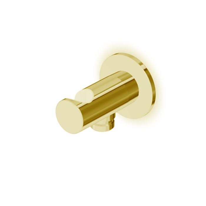 Zucchetti шланговое подсоединение со встроенным держателем ручной лейки, brushed pvd british gold арт. z93933.p31