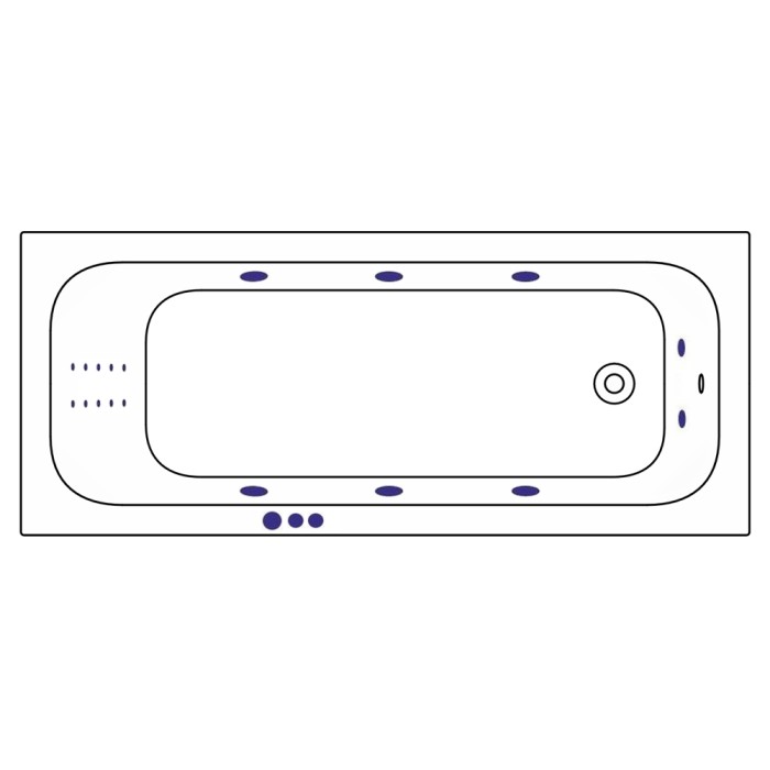 Ванна 170x70 smart nano, Whitecross Vibe, хром арт. 0105.170070.100.SMARTNANO.CR