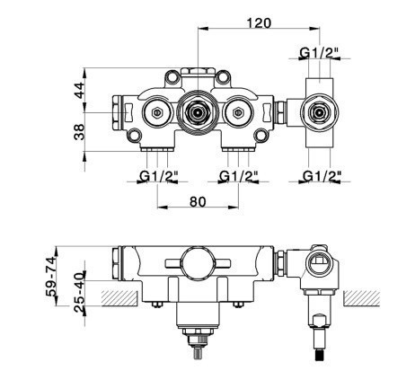 Cisal внутренний механизм смесителя для ванны za01914004 cisal