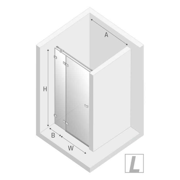 Дверь в нишу 120x200, New trendy Avexa chrome, хром арт. EXK-1449