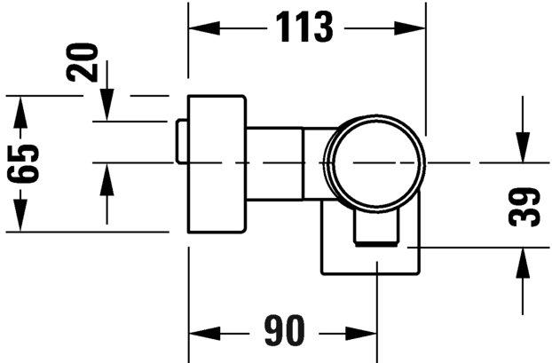 Duravit однорычажный смеситель для душа на 2 отверстия, со шланговым подсоединением, tulum, tu4230000046 цвет: черный матовый